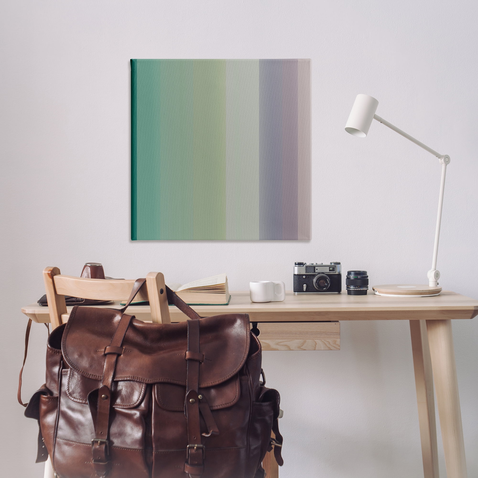 Stupell Industries Green & Purple Gradient Abstract Painting Wrapped Canvas Art Print Wall Art, 36 x 36