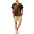 thumbnail image 2 of Lars Amadeus Men's Summer Striped Short Sleeves Beach Hawaiian Shirt, 2 of 6