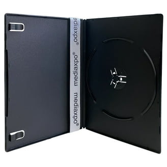 Maxtek 25 Pack Quad 4 Disc DVD Cases, 14mm Black with Flip Tray