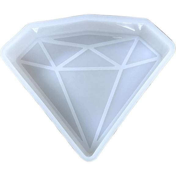 Diamond Car Freshie Silicone Mold  4 x 3.25 x 0.8 inches for Scented Aroma Beads Car Candle, Soap Oven Safe to 450 F Bake Heat Resistant Bride Ring