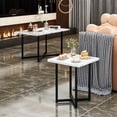 thumbnail image 3 of MIERES Coffee Table Set 3 Piece for Living Room,1 Coffee Table and 2 End Tables Sets,Modern Coffee Table and Side Table Set with Metal Frame for Apartment Home Office, White, 3 of 7