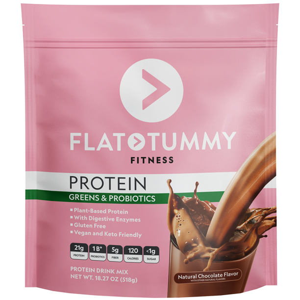 Flat Tummy Protein Shake with Greens & Probiotics Chocolate Plant