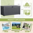 thumbnail image 7 of Homall 120 Gallon Outdoor Patio Box Deck Plastic Resin Storage Box Backyard, Dark Grey, 7 of 7