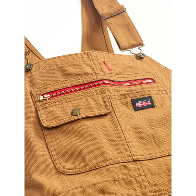 Genuine Dickies Men's Relaxed Fit Ultra Tough Workwear Bib Overall, Size: XL RG, Brown