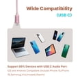 thumbnail image 5 of Hmusic Casual Listening Noise Canceling in-Ear Earbuds, USB Type C Wired Earphones with Mic for iPhone 16(Pink), Gummy Snail Flexible Silicone Earplug, 5 of 9