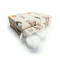 Pure Sandalwood Tealight Candles Bulk Pack - 24 White Premium Scented Tea Lights - Natural Oils - Shortie's Candle Company