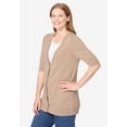 thumbnail image 4 of Woman Within Plus Size Lightweight Short Sleeve V-Neck Cardigan Sweater, 4 of 6