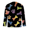 thumbnail image 3 of Ceisia Men's Colorful Glitter Paw Print T-Shirt | Slim Long-Sleeve Crewneck Casual Top Gift, 3 of 5