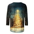 thumbnail image 4 of Women's Christmas Sweatshirts 3/4 Sleeve Shirts Christmas Snowflakes Print Pullover Sweater Blouses Thermal Lounge Warm Tops Spring Outfits 2025 Pullover Fall Winter Christmas Clothes, 4 of 5