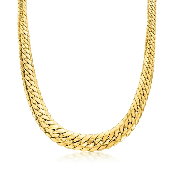 Ross-Simons Italian 18kt Yellow Gold Graduated Cuban-Link Necklace, Women's, Adult