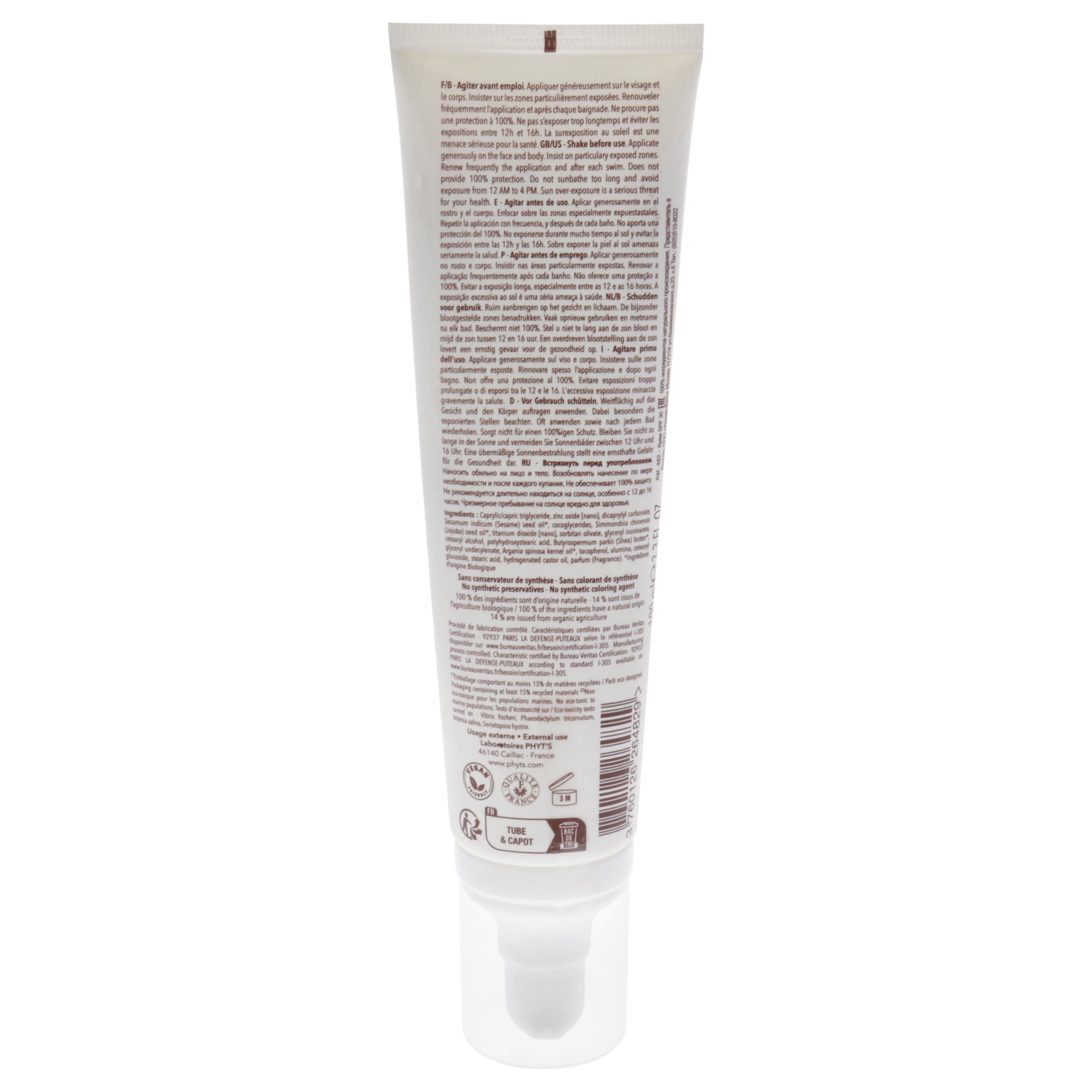 Phyts High Protective Face and Body SPF 30 , 3.3 oz Sunscreen