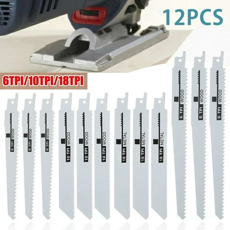 

12PCS Reciprocating Saw Blades High Strength Wood Metal PVC Tube Cutting Blade