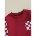 thumbnail image 6 of Liacowi Toddler Baby Boy Girl Clothes Checkerboard Print Long Sleeve Sweatshirt Tops and Pants Infant 2Pcs Fall Clothing Set, 6 of 9