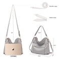 thumbnail image 4 of Bandolera Idesort, bolso de hombro grande, conjunto gris, 4 of 7