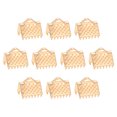 thumbnail image 1 of Unique Bargains 280Pcs Ribbon Crimp Clamp Ends, 8mm Bookmark Pinch Crimp Ends, Fasteners Clasp Crimp Ends, Light Golden, 1 of 6