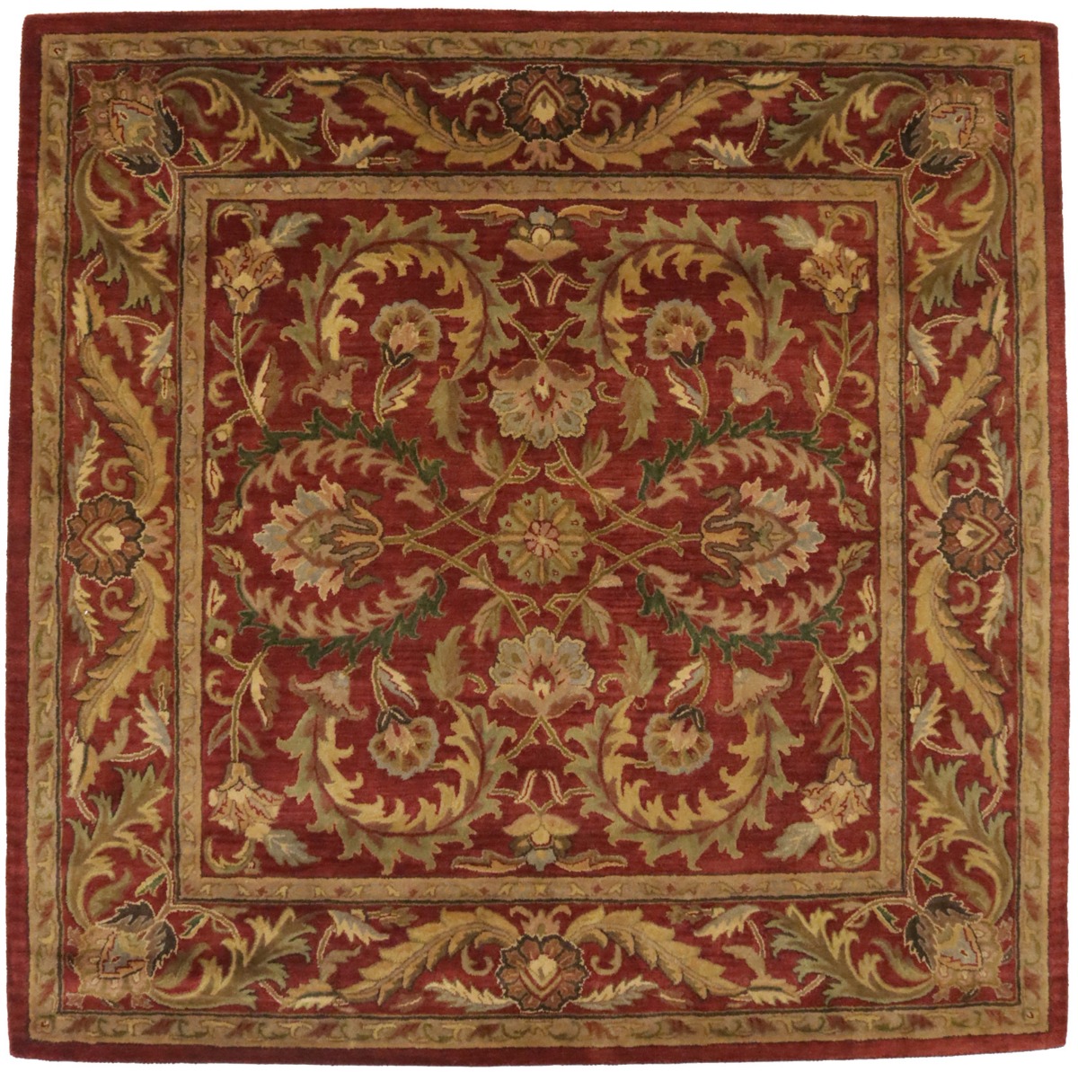 Red Floral Modern 8X8 Oriental HandTufted Square Rug