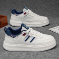 thumbnail image 2 of Men's Mesh Spliced Lace-Up Thick Sole Low Top Skate Sneakers, 2 of 7