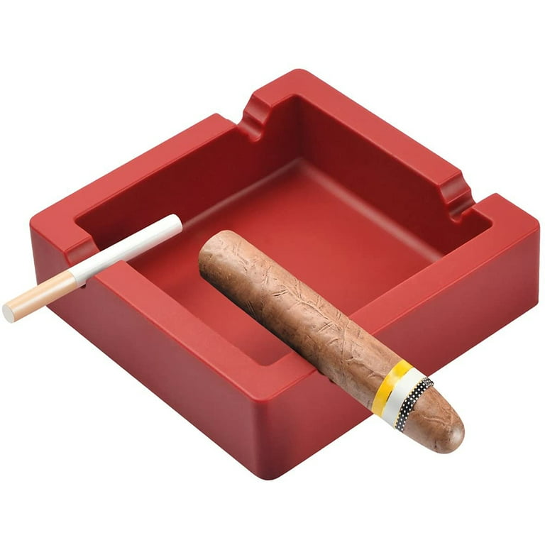 Cigar Ashtray Big Ashtrays for 8 Round Cigarettes Large Rest Outdoor  Cigars Ashtray for Patio/Outside/Indoor Ashtray Gifts for Men
