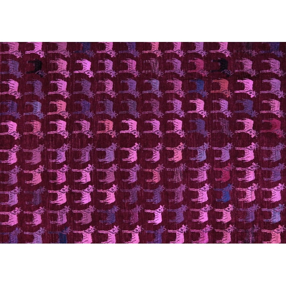 Ahgly Company Indoor Rectangle Abstract Purple Modern Area Rugs, 2' x 5'
