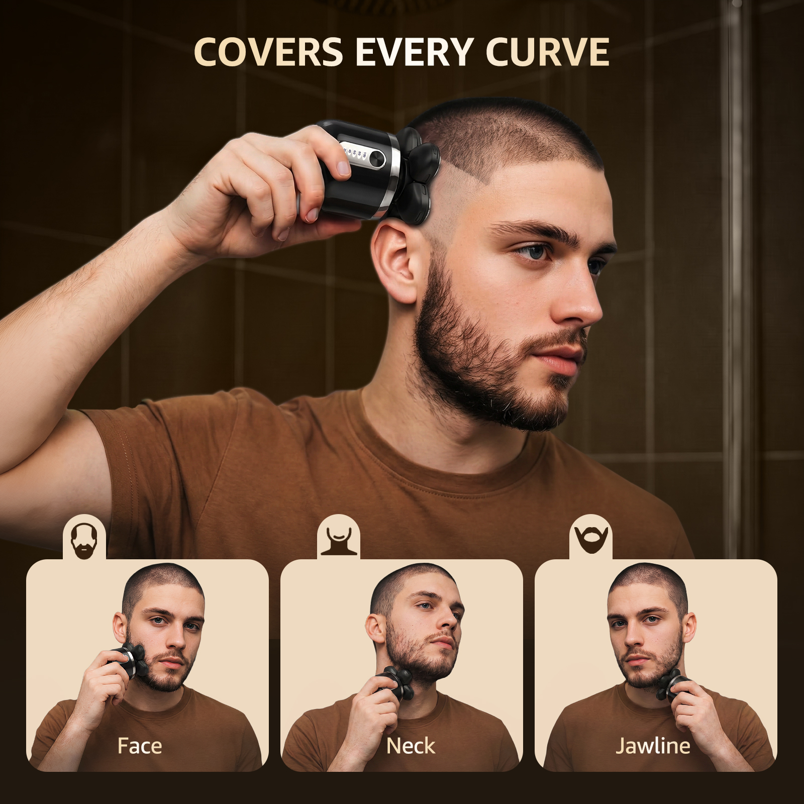 Arenviy 5D Bald Head Shaver, IPX7 Waterproof Electric Razor photo 8
