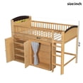 thumbnail image 2 of Harper & Bright Designs Twin Loft Bed with Storage Wardrobe & Cabinet, Solid Wood Modern Loft Bed with LED Headboard and Guardrails for Bedroom, Wood, 2 of 11