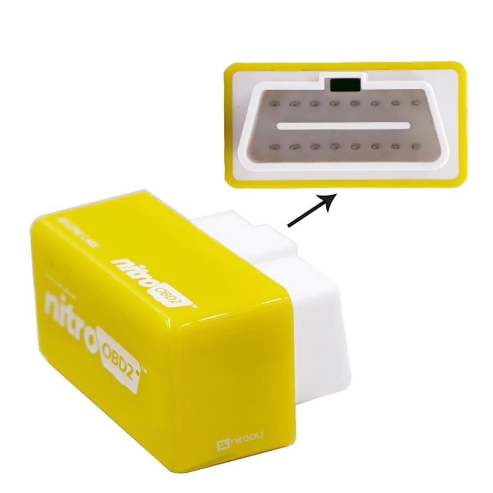 Yellow-Petrol Sel-More OBD2 Plug and Drive Performance Chip Tuning Box for Gasoline Benzine Petrol Cars Power Torque Fuel Optimization