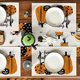 thumbnail image 4 of Juego de 4 manteles individuales lavables con diseño de calabazas navideñas para mesa de comedor, 4 of 5