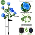 thumbnail image 3 of 10 LED 7-Color Changing Solar Rose Flower Lights Garden Decorations Outdoor Waterproof Decorative Stake Lights for Patio Pathway Yard Lawn Decor(2 PCS Blue), 3 of 15