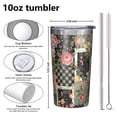 thumbnail image 4 of Pioneer Flower 10oz Tumblers Stainless Steel Tumbler with Lid and Straw,Vacuum Insulated Double Wall Travel Tumbler Cups with Cleaning Brush for Coffee, Tea, 4 of 4