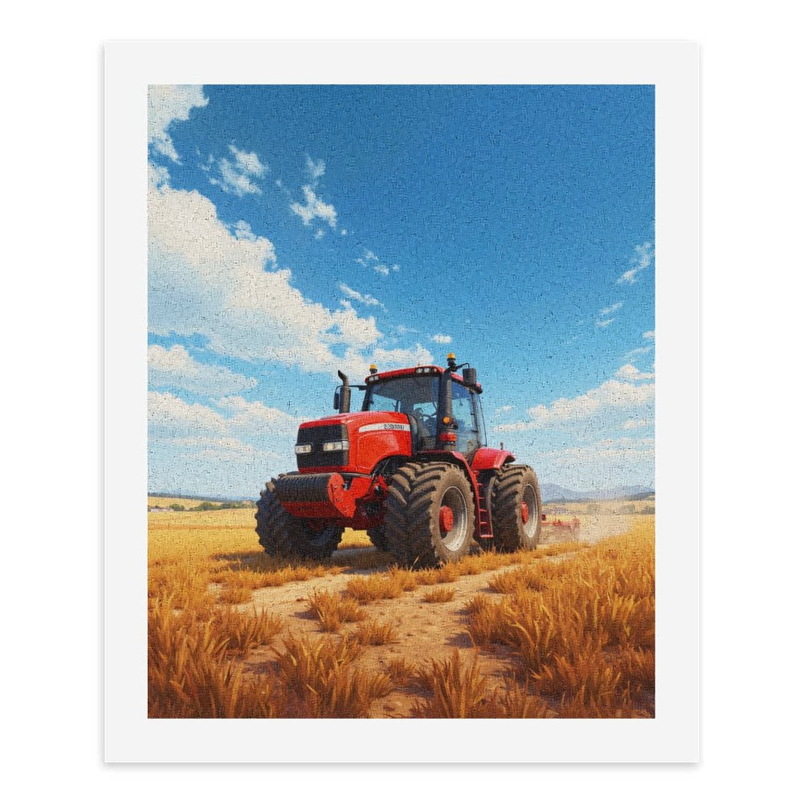 Paint by Numbers Kit for Adults, Red Tractor In Golden Wheat Field Paint by Numbers, Easy Paint by Numbers Kit for Adults Beginner, DIY Adult Paint by Number Kits on Canvas, Home Decor