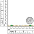 thumbnail image 3 of 18K Yellow Gold Plated Silver Green Nano Emerald and White Moissanite and Round White Lab Grown Diamond Tennis Bracelet for Women (2.74 Cttw, Gemstone Birthstone, Oval 6X4MM, 7.25 inches), 3 of 4
