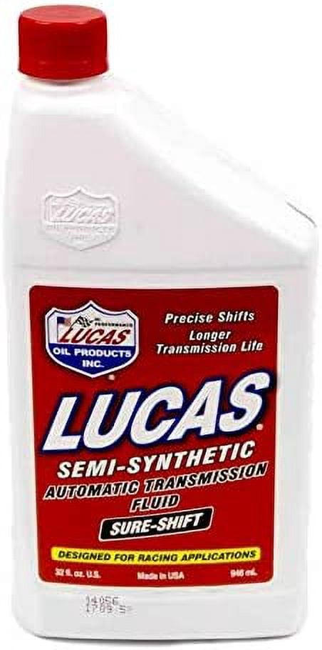 Lucas Oil Sure Shift Transmission Fluid ATF Semi-Synthetic Transmission Fluid, 1 qt (6 pack)