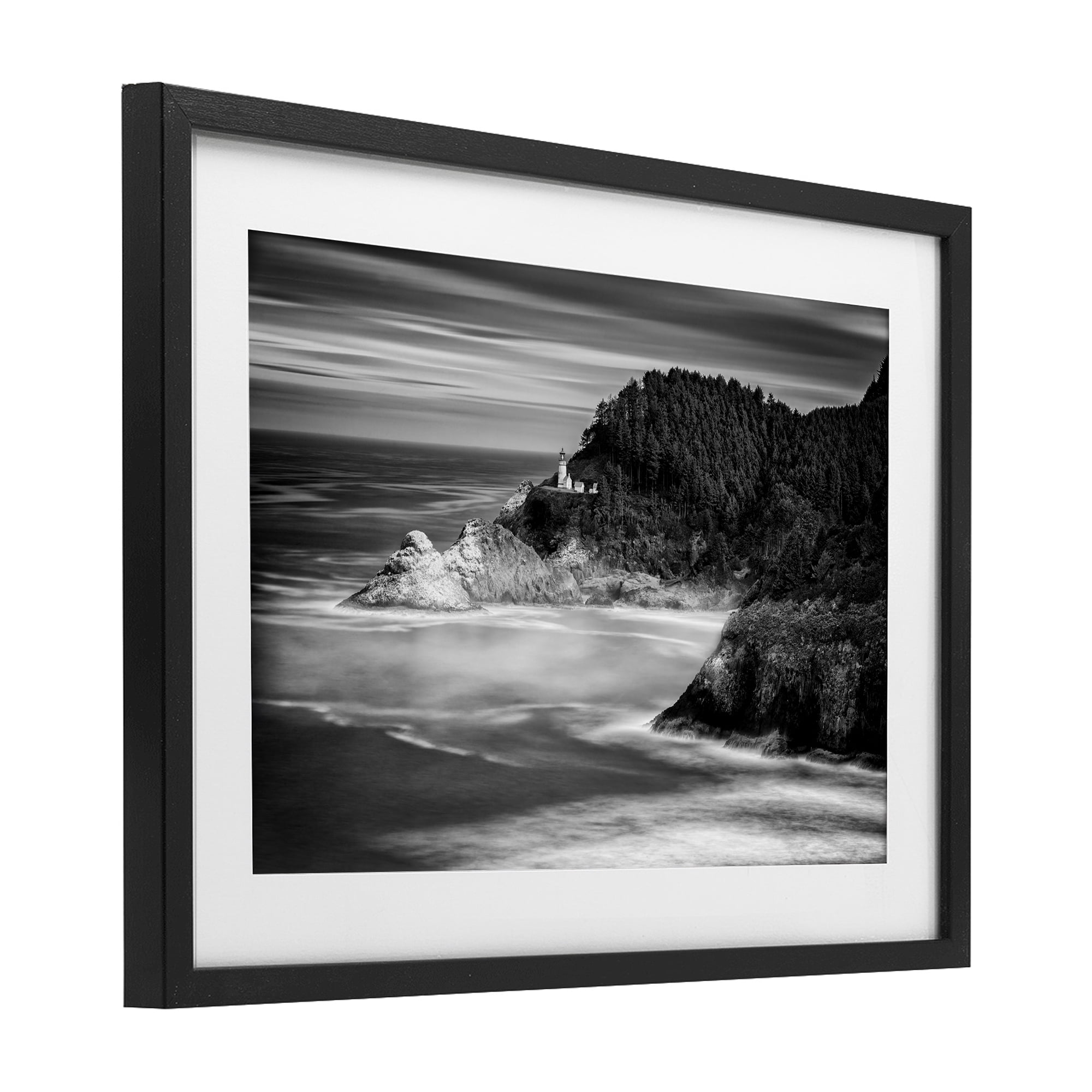 Stupell Industries Perched Above The Pacific Black Framed Print Under Glass, design by Rick Berk