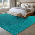thumbnail image 4 of Teal Boho Area Rug 5x8 FT, Non Slip Bedroom Throw Carpet, Farmhouse Abstract Geometric Aesthetic Art Washable Soft Floor Carpet Non-Shedding Rug for Living Room Nursery Dorm Office, 4 of 9
