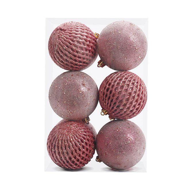 Ruifaya Juego de adornos navideños con bolas de lentejuelas brillantes, paquete de 6, decoración para árbol de Navidad irrompible, decoración de bolas, adornos navideños