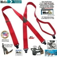 thumbnail image 3 of Holdup Brand 42" Teen Red X-back Suspenders 1 1/4" wide with Patented Gripper Clasps, 3 of 4