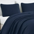 thumbnail image 4 of Chezmoi Collection Luca 3-Piece Oversized Bedspread Set, Queen Size, Navy, Summer Quilt Lightweight Microfiber Bedspread 100 x 106, Floral Medallion Pattern Coverlet for All Season, 4 of 9
