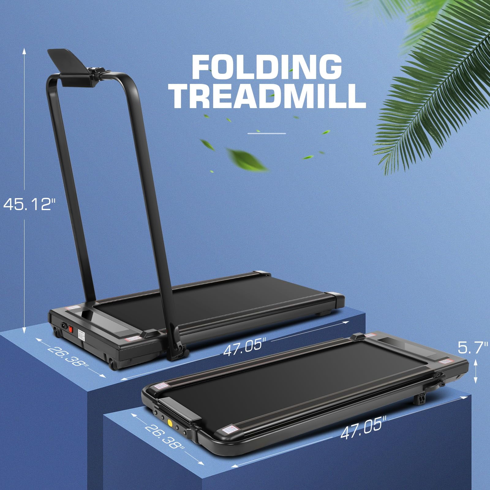 ANCHEER 2 in 1 Folding Treadmill Under Desk Portable Exercise Equipment No Installation Walmart