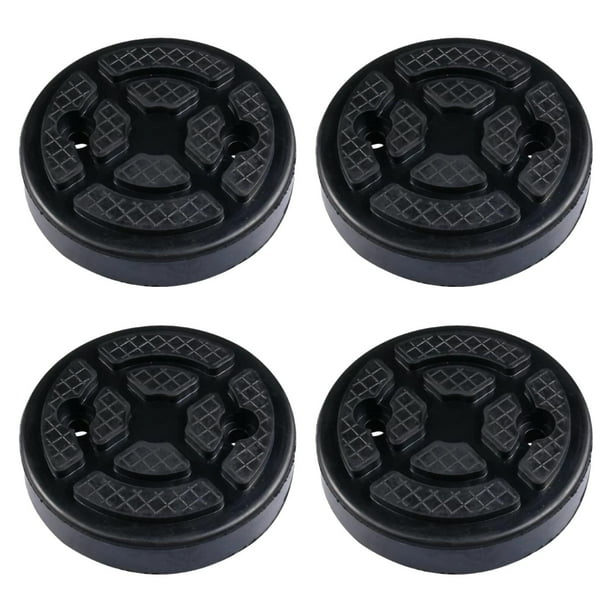 4 almohadillas redondas de goma para gato de coche, soportes de elevación automáticos, almohadilla de goma negra con cable interior.