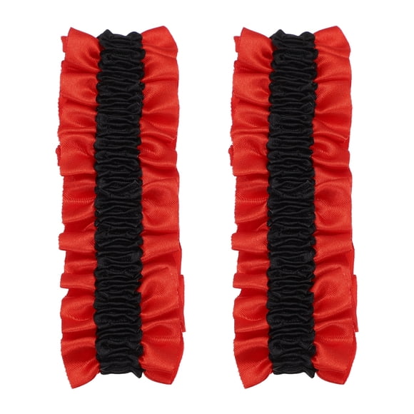 Uxcell Armband Garter, Sujetador de Manga Antideslizante para Camisa de Hombre, Cinturón Elástico Negro sobre Rojo