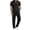 Black, variant on 2 Piece Outfit for Men Big and Tall Henley T Shirts Pants with Pockets Waffle Matching Set Casual Vacation Sets