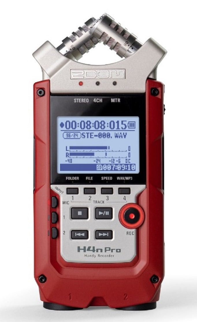 Zoom H4N PRO Digital Multitrack Recorder - Red