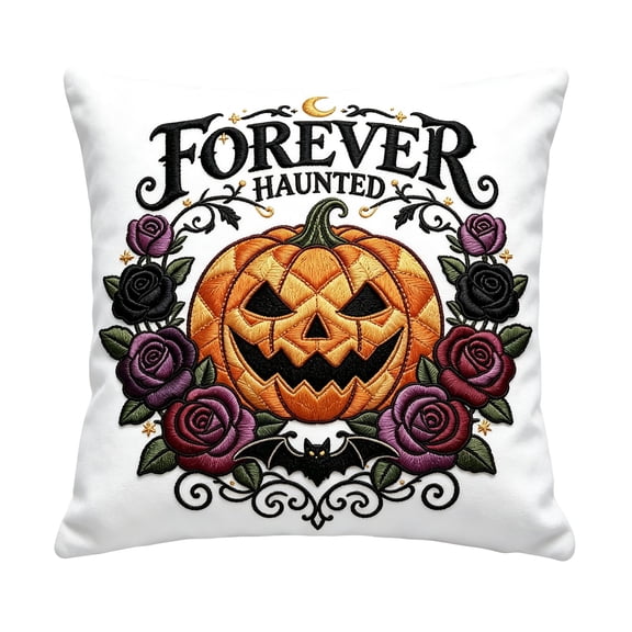 Throw Pillow Covers 20x20 Inch, Soft Plush Embroidered Printed Pumpkin Decorative Square Pillowcases, Farmhouse Holiday Cushion Covers for Sofa Living Room Home Fall Halloween Thanksgiving Decor