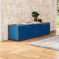 thumbnail image 4 of Raffle Pinker Metal Storage Cabinets 2-Door,Accent Steel Locker Freestanding Storage Organizer for Kitchen,Home,Garage,Blue, 4 of 8