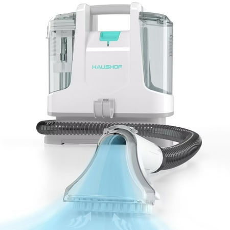 HAUSHOF Portable Carpet Spot and Upholstery Cleaner  Lightweight Handheld Deep Cleaner Machine for Pet Stains  Sofa  Rug  Mattress  Car Seat and Curtain  White & Light Grey