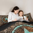 thumbnail image 5 of Castle Fairy Texas Stars Full Size Comforter Sets,Vintage Western Bedding Sets, 5 of 8