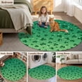 thumbnail image 6 of Area Rug 48in, St. Patrick's Day Clovers Leaves Floor Carpet Living Room Rug, Green Irish Leaf Seamless Non-Slip Welcome Mat Indoor Rugs for Bedroom Dining Room, 6 of 9