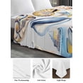 thumbnail image 6 of Ocean Coastal Queen Size Flat Sheet, Wrinkleproof & Fadeproof Cooling Flat Bed Sheet Only, Summer Nautical Starfish Conch Shells Breathable Soft Bedding Top Sheets 90 x 102 Inches, 6 of 8