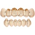 thumbnail image 1 of GHSDFBB Hip Hop Grills Iced Out Micro Pave Full Teeth Bottom Charm Jewelry Gold Grillz, 1 of 2