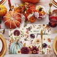 thumbnail image 3 of Fall Pumpkin Placemats Set of 4, Autumn Floral Botanical Thanksgiving Beige Washable Wipeable Table Mats for Dining Tables, Indoor Outdoor Kitchen Place Mats for Holiday Party Table Decor, 3 of 9
